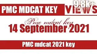 14 September pmc mdcat paper | mdcat key  | #Mdcat #2021