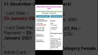 BIHAR SHSB STAFF NURSE 2021 VACANCY