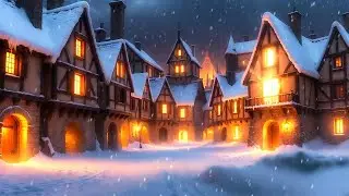 Snowfall Over a Medieval Christmas Town Lo-fi ❄️ Cozy Winter Ambience | RPG, Study, Relax