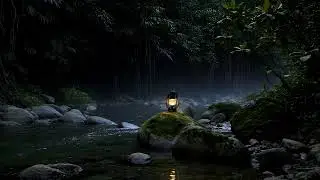 Peaceful Forest River Sounds | Dark Screen Sleep Aid | Calm Sleep & Meditation | 3 Hours