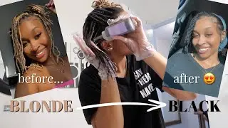 impulsively dying my locs jet black *from BLONDE to BLACK* | Channy Alexandrina