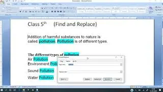 find and replace in MS Word class 5th