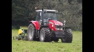 Drilling new Grass Ley (Sod Seeding) with NEW Massey Ferguson 7718