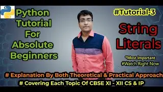 String Literals | Escape Sequences In Python | Python tutorial for beginners | Python Fundamentals