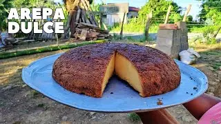 Tienes que preparar una AREPA DOMINICANA DE MAIZ en el fogon del campo