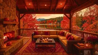 Beautiful Autumn Day Veranda Ambience with Cool Piano & Lake - Sounds for Peaceful Sleep