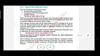Intermolecular forces#Types of Intermolecular forces#Factors of dipole-induced Dipole Force#Chap 03