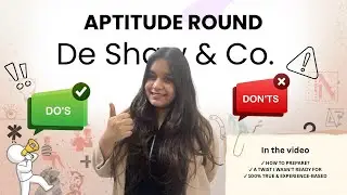Aptitude Round - Part 1 | De Shaw & Co. | Interview | Placement  | Everything you need to know