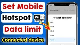 how to set mobile wifi hotspot data limit | data usage limit