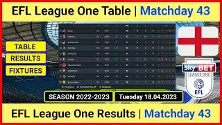 EFL League One Table Today - Tuesday 18 April 2023 | Season 2022/2023 | Matchday 43