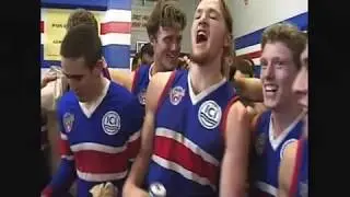 1996 Round 3 Footscray celebrate defeating Fitzroy at the Whitten oval