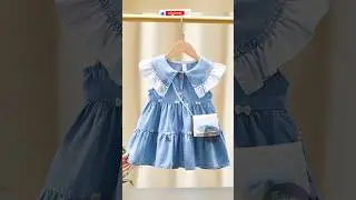Cutest & Beautiful Jeans Frock For Baby Girls Jeans Frock  #shorts