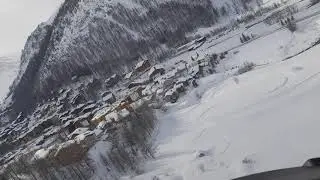 Val d'isere arriving by private helicopter  transfer snowboarding.