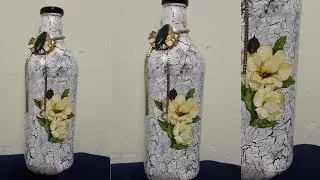 GARRAFA DECORADA COM CRAQUELADO