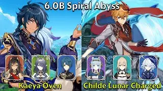 C6 Kaeya Oven и C0 Childe Lunar Charged - Genshin Impact 6.0-6.1 Spiral Abyss Full Clear