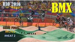 Men's BMX Cycling: Semi-Final Rio-2016 - Heat 2, Run 1 - Olympic Games 2016 - Rio de Janeiro, Brasil