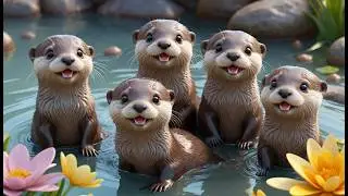 Five Little Baby Otters Splash Splash Splash | Water Play & Counting Song