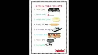 Kitchen utensils name in English and Hindi with picture