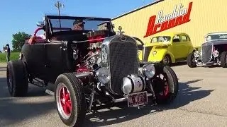 Hot Rods Muscle Cars and Burnouts - Charity Rod Run 2013 - Wright City MO