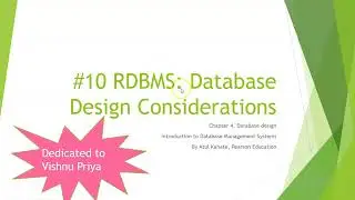 #10 RDBMS Database Design Considerations