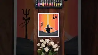 🔱 Lord Shiva Painting | Shivling Oil Pastel Art #artshorts #acrylicpainting #oilpasteldrawing