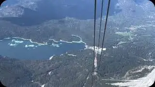 View of Eibsee lake from mountain cable car in - Bavaria -  Germany