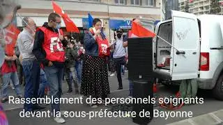 Bayonne : rassemblement personnels soignants