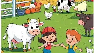 Satisfying cartoon farm stickers ASMR