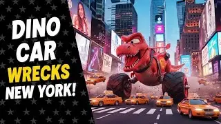 Car to Dinosaur CRAZY Rampage in New York City! (Mega Dino Fusion Unlocked)