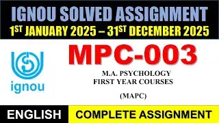 MPC 003 Solved Assignment 2025 || mpc-03 solved assignment in English || Jan 2025 to Dec 2025