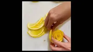 A Lemon Rose Flower / Easy Food Art #shorts #art #easy #ideas #food #lemon #rose #flower