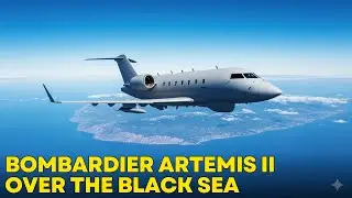 US reconnaissance aircraft Bombardier ARTEMIS II over the Black Sea