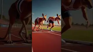 Ever Seen a Human Kangaroo race ? 🤣🤣 #shortvideo #speedcomparison #running #shorts #kangaroo