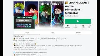 👑Anime Dimensions Simulator Has Hit 200 MILLION Visits👑