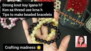 How to make beaded bracelets | how to tie a knot using an elastic thread | Korean jewelry making