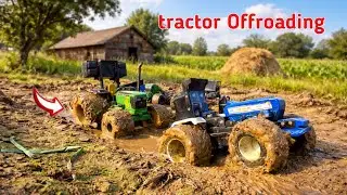 Rc 4x4 new holland🔥 and johndeere 5050D #mud  #offroading 