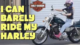 I can BARELY ride my new Harley Sportster 😭