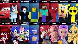 NEW Sonic vs Mario vs Roblox vs Minecraft vs Car vs Fortnite vs Spider-Man vs Brainrot | Super Smash