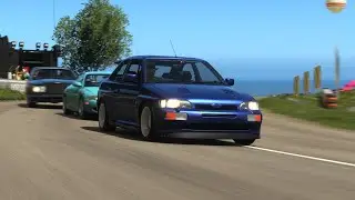 Fh4. Ford Escort RS Cosworth. Sport springs/OZ Racing wheels, Sim damage/tyre wear. Unbeatable AI.