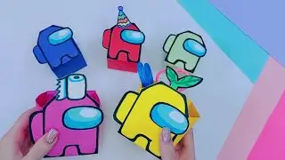 DIY|origami AMONG US paper box|оригами AMONG US коробочка из бумаги