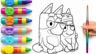 Fun Bluey Drawing | Kids Coloring Pages 🎨🐾