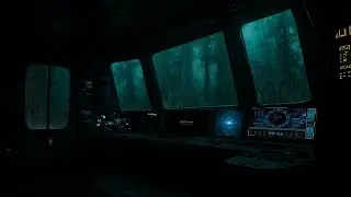 Futuristic Jungle Shelter in a Thunderstorm 🚀🌧️ | Rain Sounds for Sleep, Study & Calm