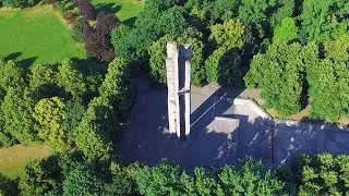 Ł&oacute;dź Retkinia park na Zdrowiu - Pomnik Czynu Rewolucyjnego z DRONA 4k