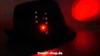 LED Pailletten Hut LED Trilby Fedora LED schwarz