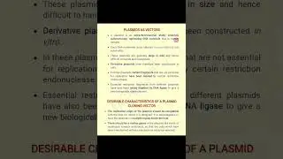 Plasmids as Vectors...