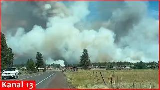 Wildfire in central Oregon prompts evacuations, leaves thousands without power