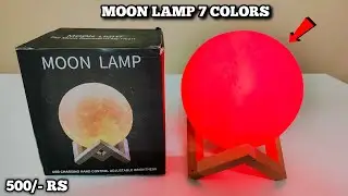 3D Moon Lamp 7 Colors With Touch Sensor Unboxing & Review  - Chatpat Gadgets Tv