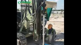 Ground Screw Pile Driving machine/Helical Ground Screw installation for solar projects