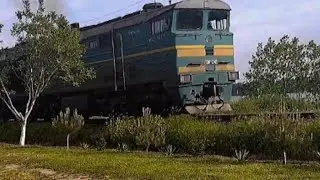 ПЕРВЫЙ КОНТЕЙНЕРНЫЙ ПОЕЗД НА МОЁМ КАНАЛЕ 2ТЭ10М 2742/2603