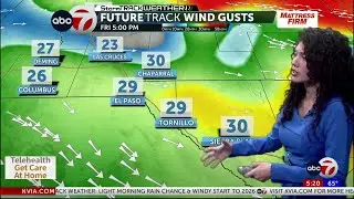 Прогноз погоды от ABC-7 StormTrack: Сегодня небольшой дождь и порывистый ветер, в дальнейшем ожид...